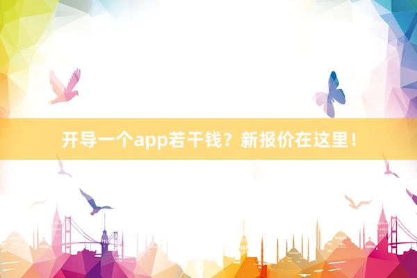 开导一个app若干钱？新报价在这里！